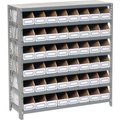 Global Equipment Steel Open Shelving W/ 48 Corrugated Shelf Bins, 7 Shelves, 36" x 18" x 39" 235017